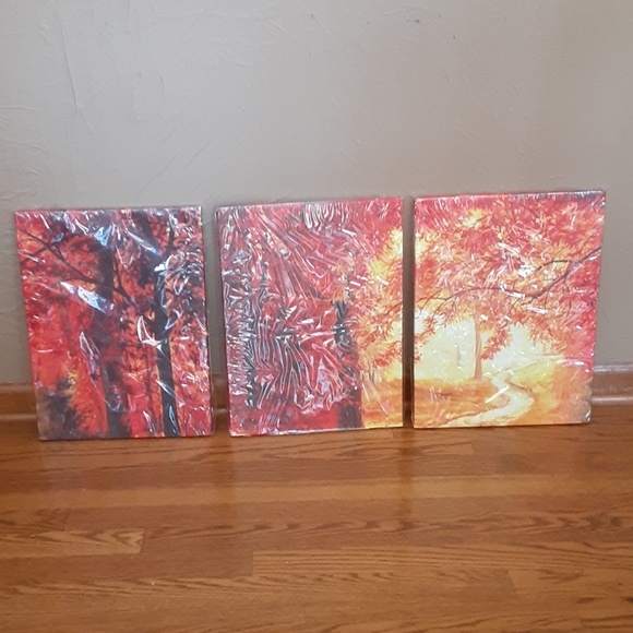 Fall Scene 3-Piece Canvas Wall Art - Picture 1 of 5